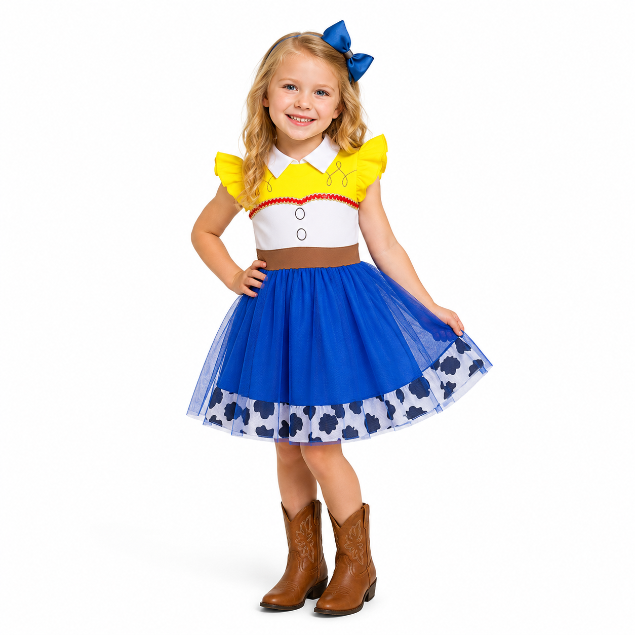Magic Tree Kids cowgirl tulle dress detail with flouncy skirt layers