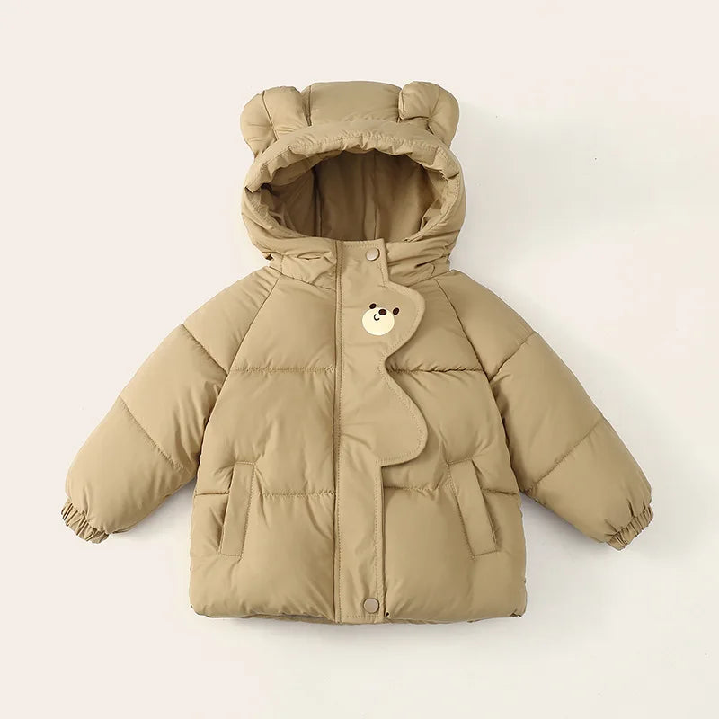 Warm hooded puffer coat with animal ears from Magic Tree Kids