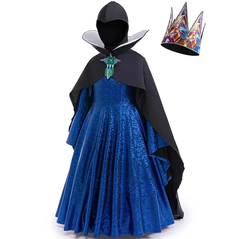 Girls' dark queen regal costume dress by Magic Tree Kids