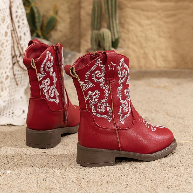 Kids' western riding boots with storybook cowgirl charm