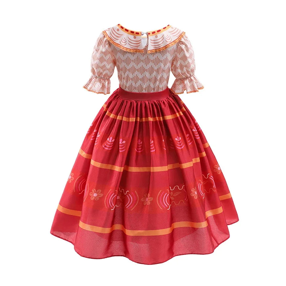 Twirl-ready enchanted village costume dress for girls' birthday parties