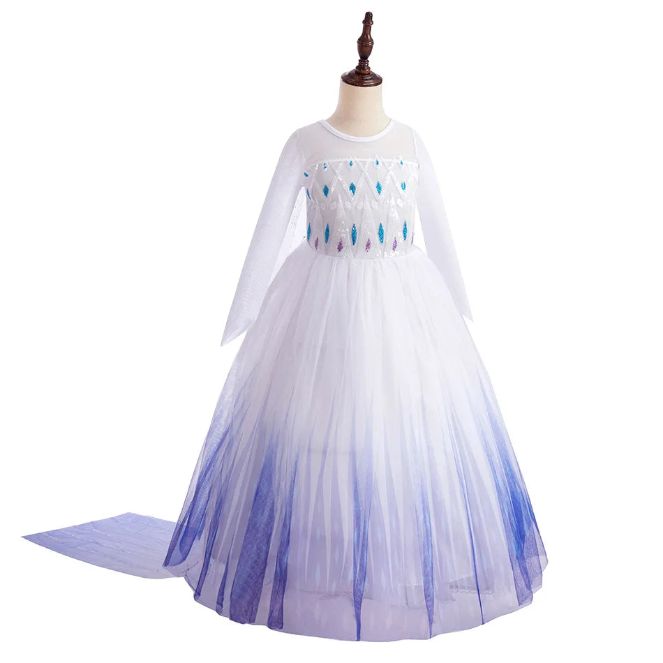 Frostlight Queen ice princess costume for girls, front view β Magic Tree Kids