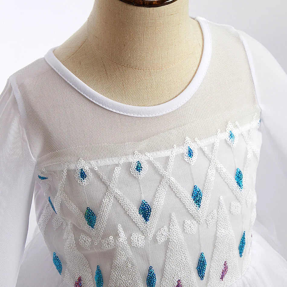Frostlight Queen ice princess costume for girls, detail view β Magic Tree Kids