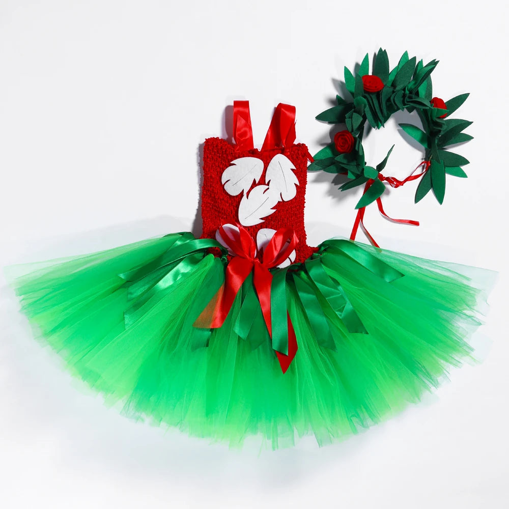 Hawaiian Island Girl costume with flower tiara, full outfit β Magic Tree Kids