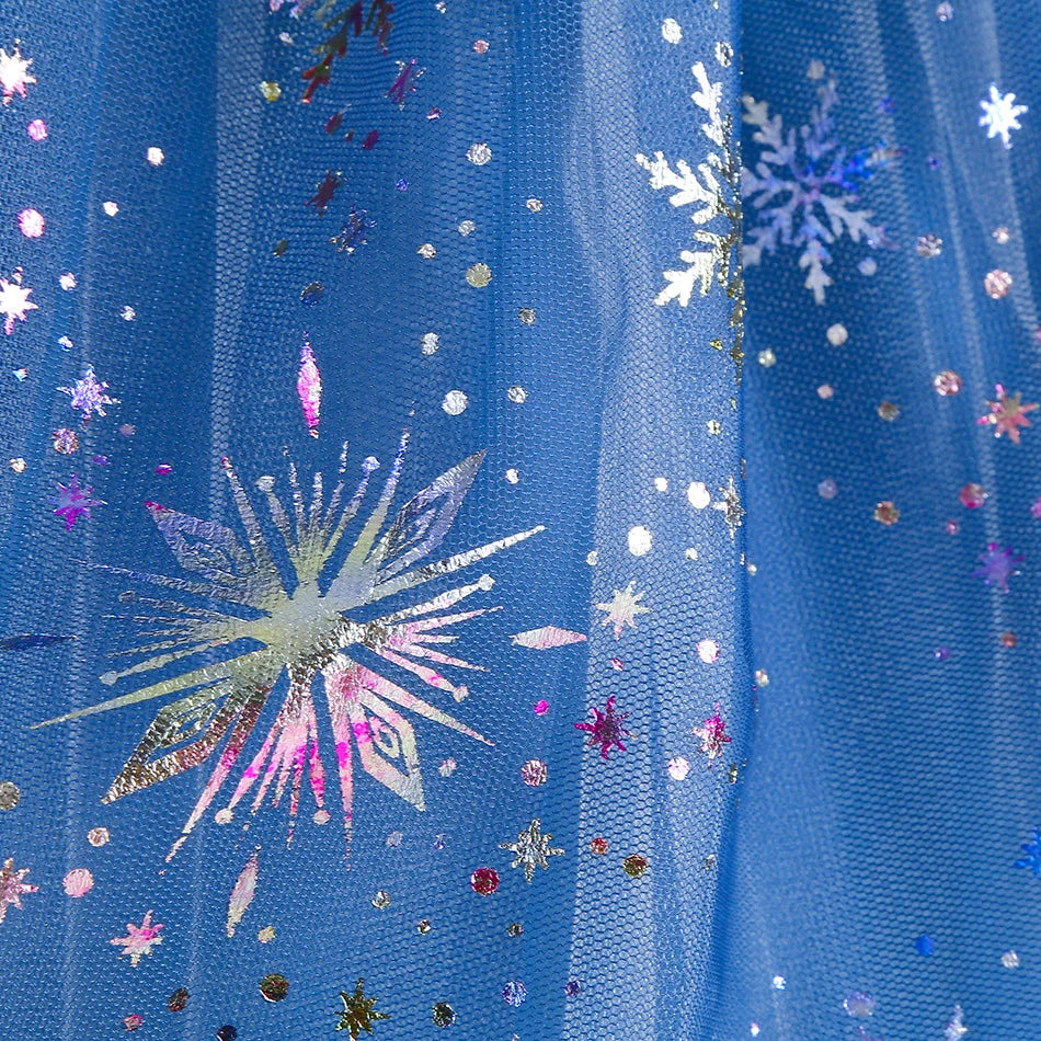 Ice Queen velvet and sequin costume for girls, close-up β Magic Tree Kids