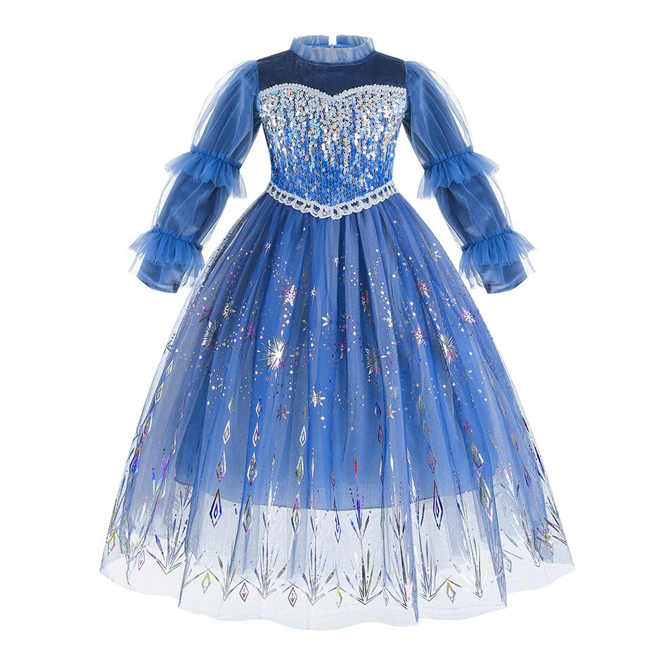 Ice Queen velvet and sequin costume for girls, sparkle detail β Magic Tree Kids