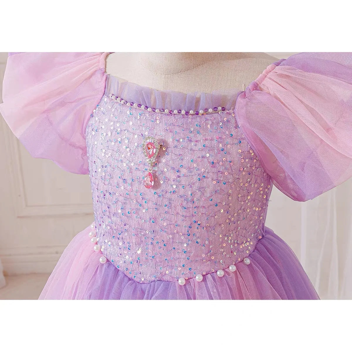 Girl twirling in lavender fairytale princess dress by Magic Tree Kids