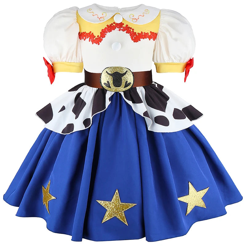 Little Cowgirl Sweet Dress for girls with western-inspired print and bow by Magic Tree Kids