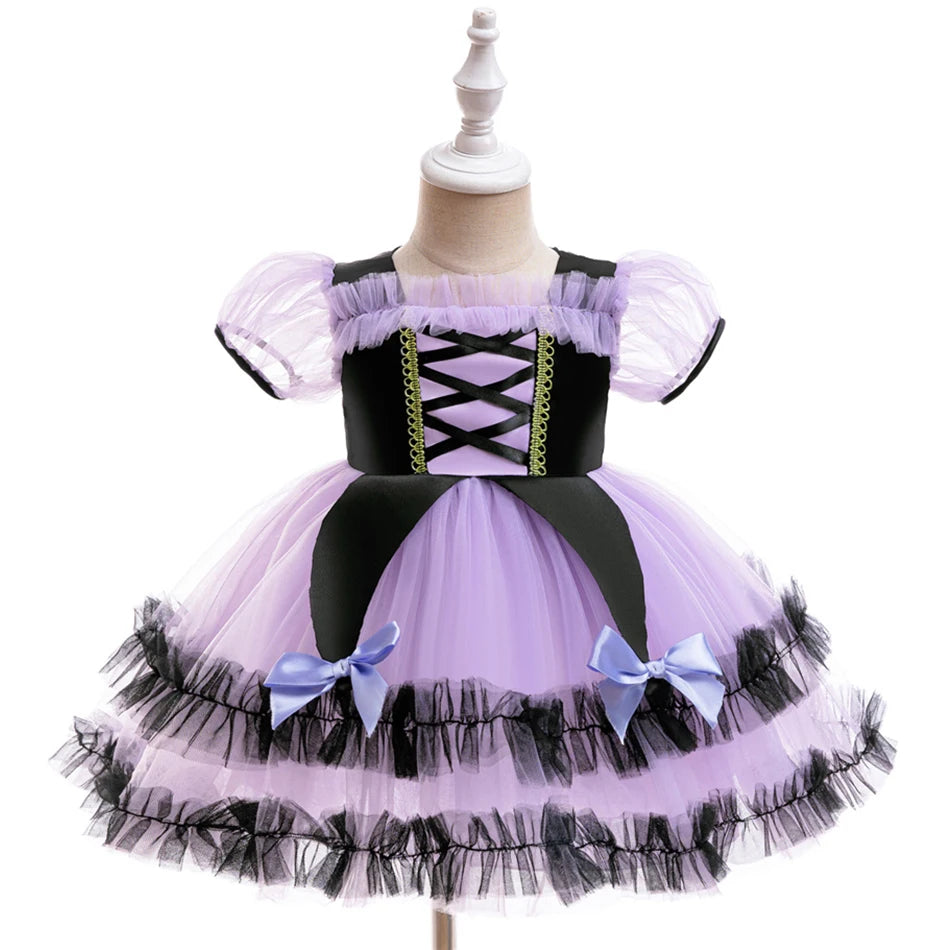 Little girl's purple Halloween costume dress for festive dress-up by Magic Tree Kids