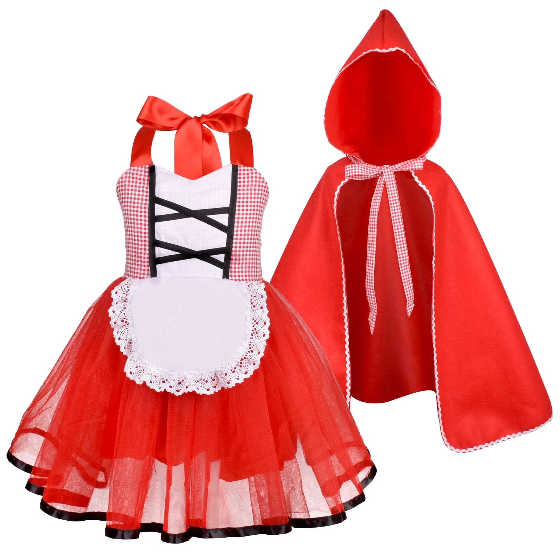 Little Red Hood storybook dress and red cape costume for girls from Magic Tree Kids