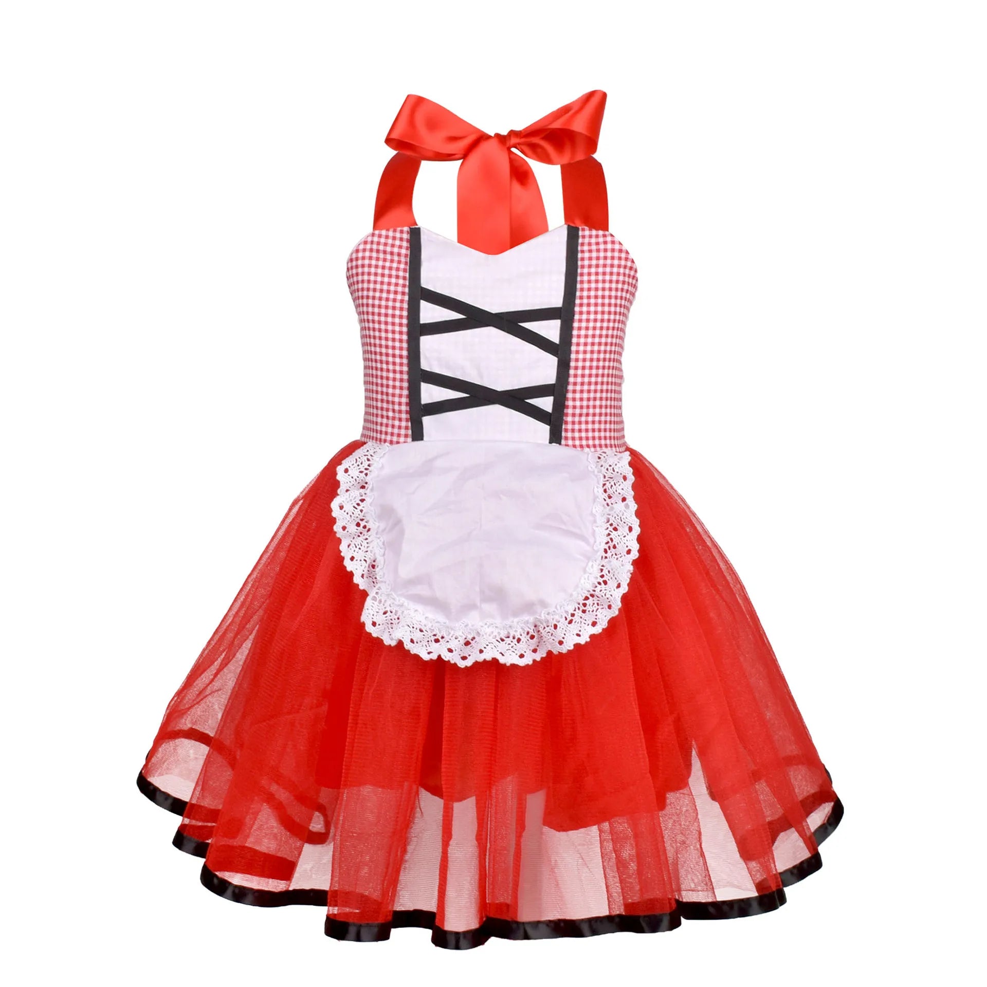 Little girl dressed as a storybook heroine in red cape costume