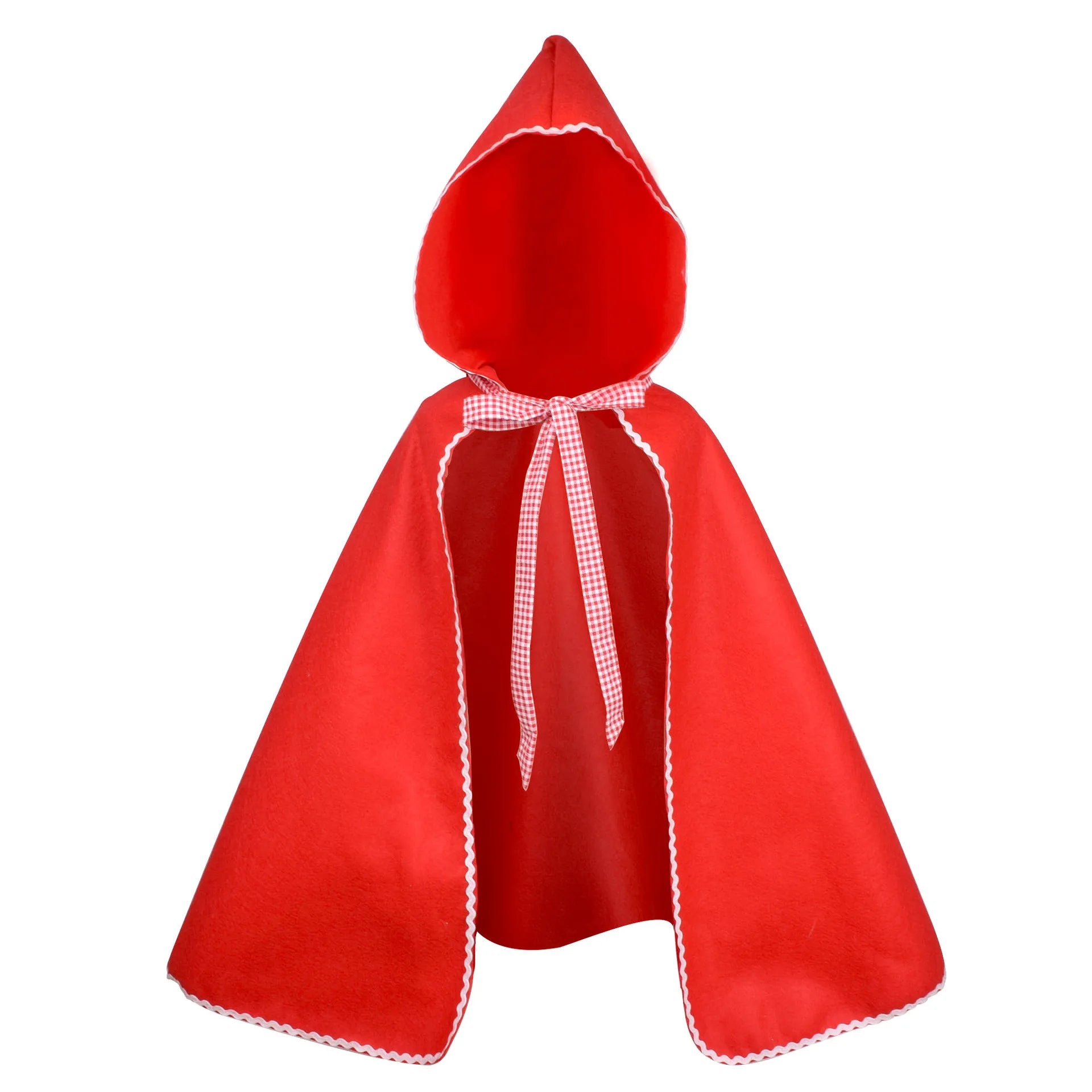 Red hooded fairytale dress and cape set for costume parties and dress-up play