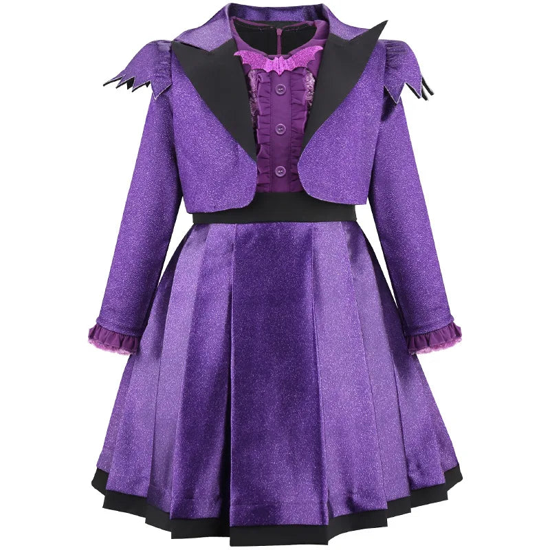 Mid-calf purple princess costume set for girls by Magic Tree Kids