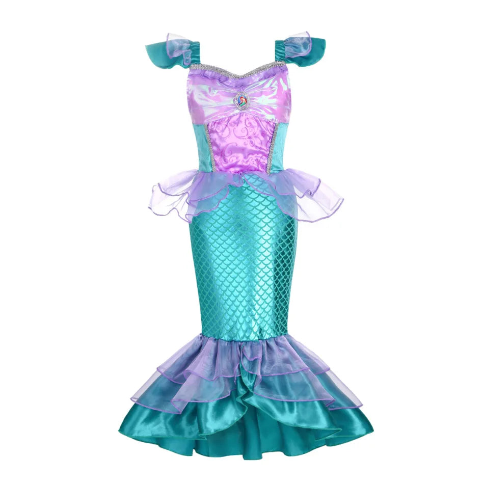 Magical Mermaid princess costume for girls, back view – Magic Tree Kids