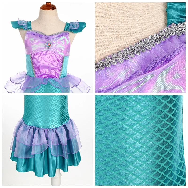Magical Mermaid princess costume for girls, close-up β Magic Tree Kids