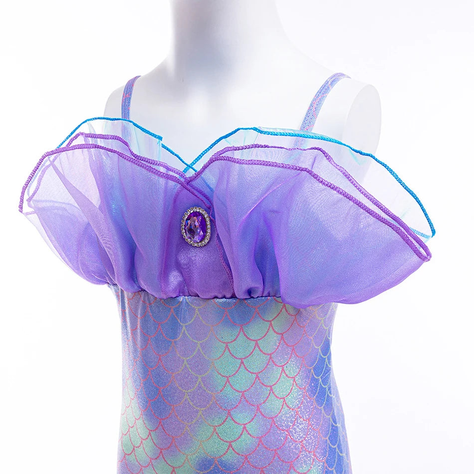 Mini Mermaid fantasy dress for girls, detail view – Magic Tree Kids