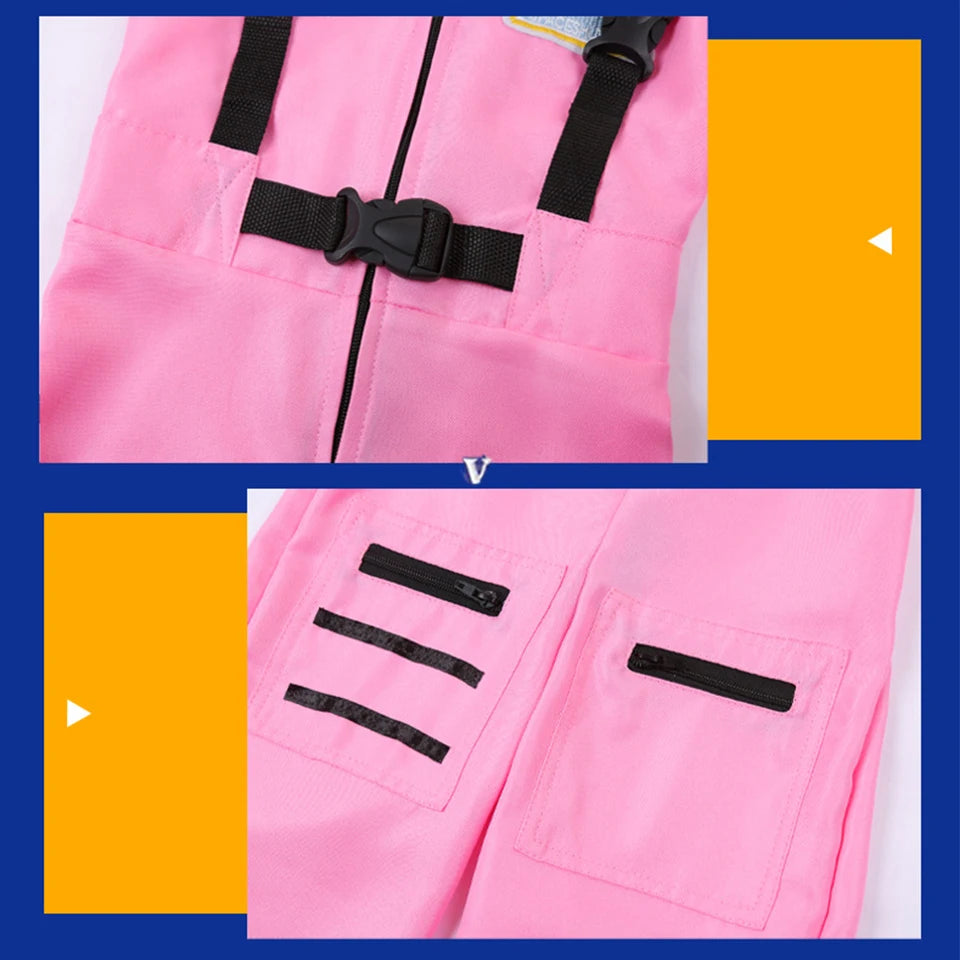Pink space explorer costume for kids, perfect for parties and Halloween