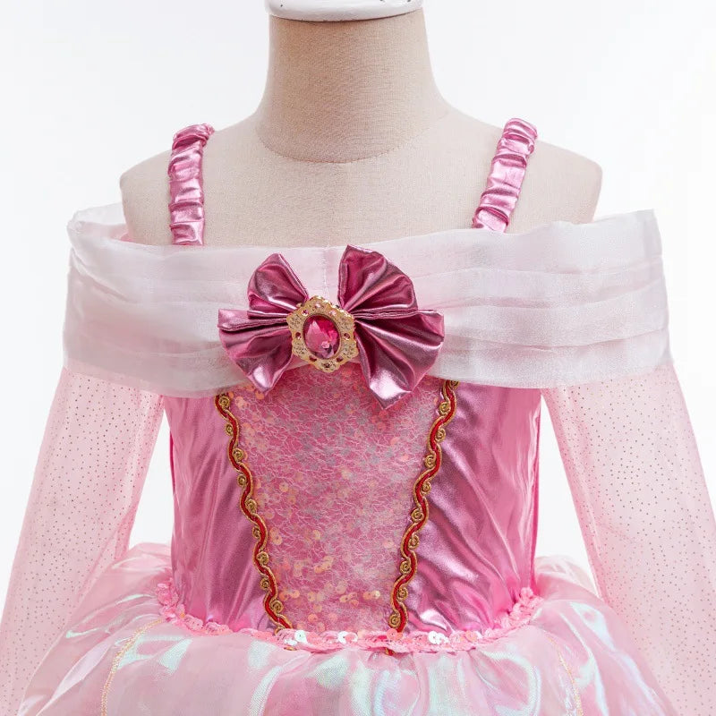 Pink Royal Ball Gown for girls, front view – Magic Tree Kids