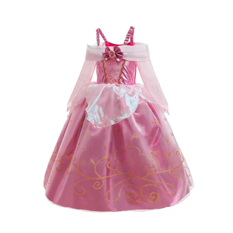 Pink Royal Ball Gown for girls, detail view – Magic Tree Kids