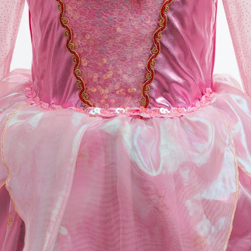 Pink Royal Ball Gown for girls, back view – Magic Tree Kids