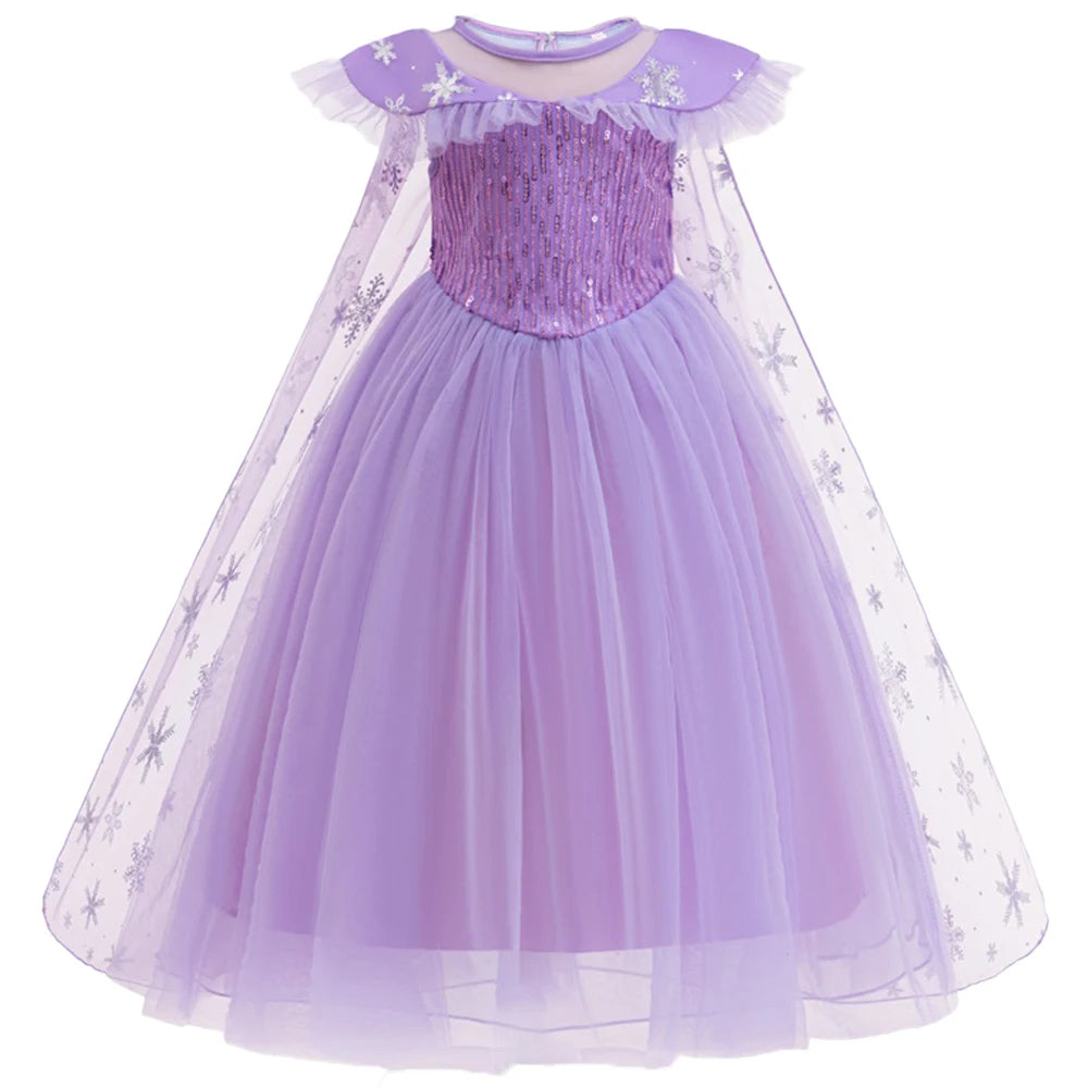 Purple Snow Queen Princess Dress