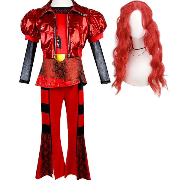 Rebel Rose red rebel-princess costume dress and wig set by Magic Tree Kids