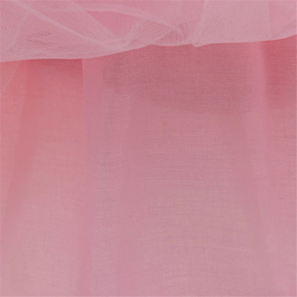 Royal Pink Blossom Gown for girls, fabric detail β Magic Tree Kids