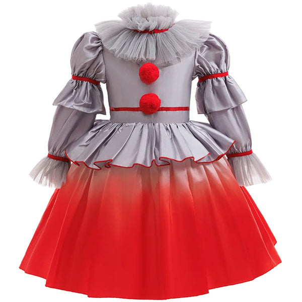 Girls' spooky circus clown costume dress with gradient styling from Magic Tree Kids