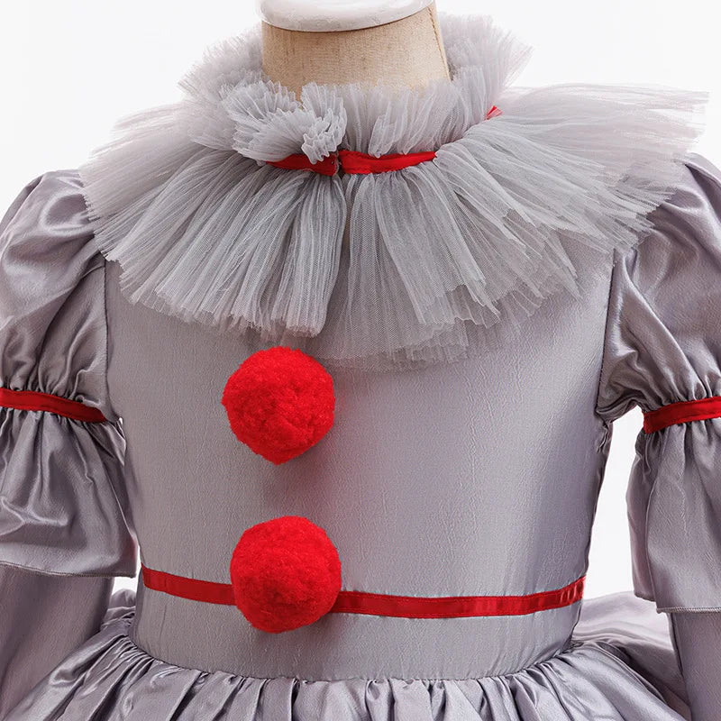Circus clown character dress with turtleneck styling for stage performances