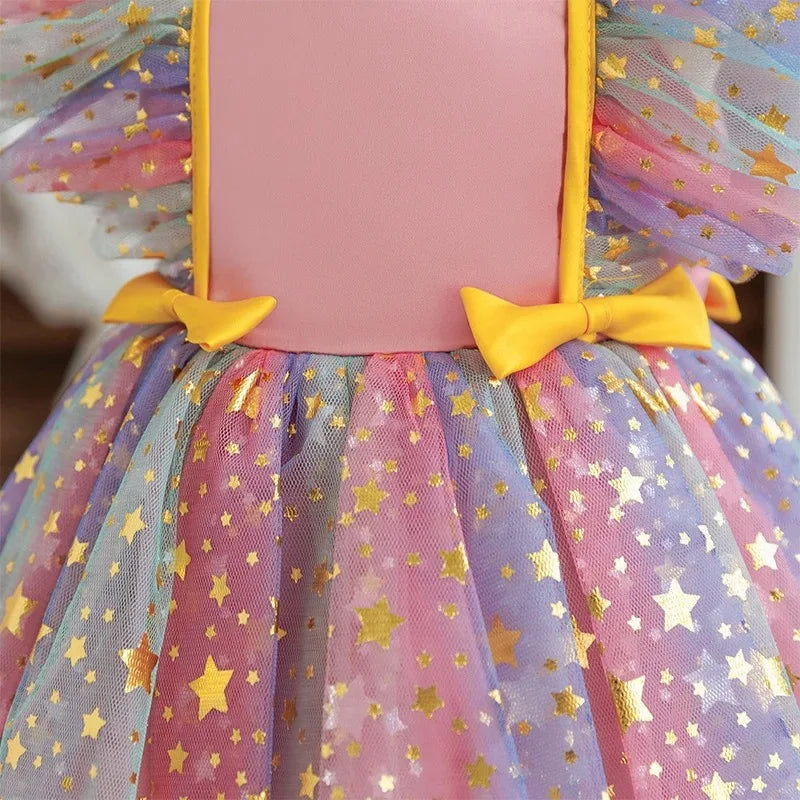 Little girl twirling in Star Idol sequin tutu party dress by Magic Tree Kids