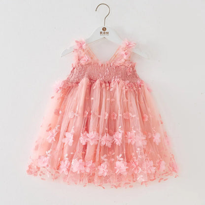 Girls’ Pink Butterfly Princess Dress