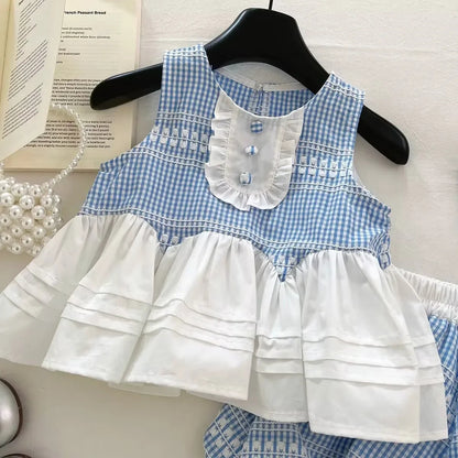 Blue Garden – Light Blue Gingham Girls Set