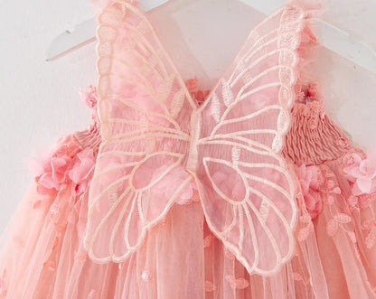 Girls’ Pink Butterfly Princess Dress