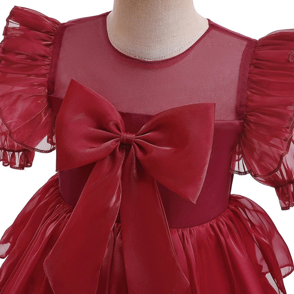 Holiday Ruffle Bow Dress