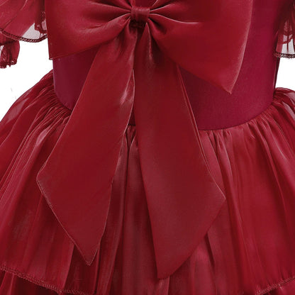 Holiday Ruffle Bow Dress