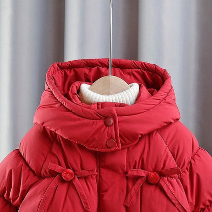 Cherry Bow Puff Coat