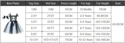 Spooky Skeleton Tutu Costume Dress for Girls