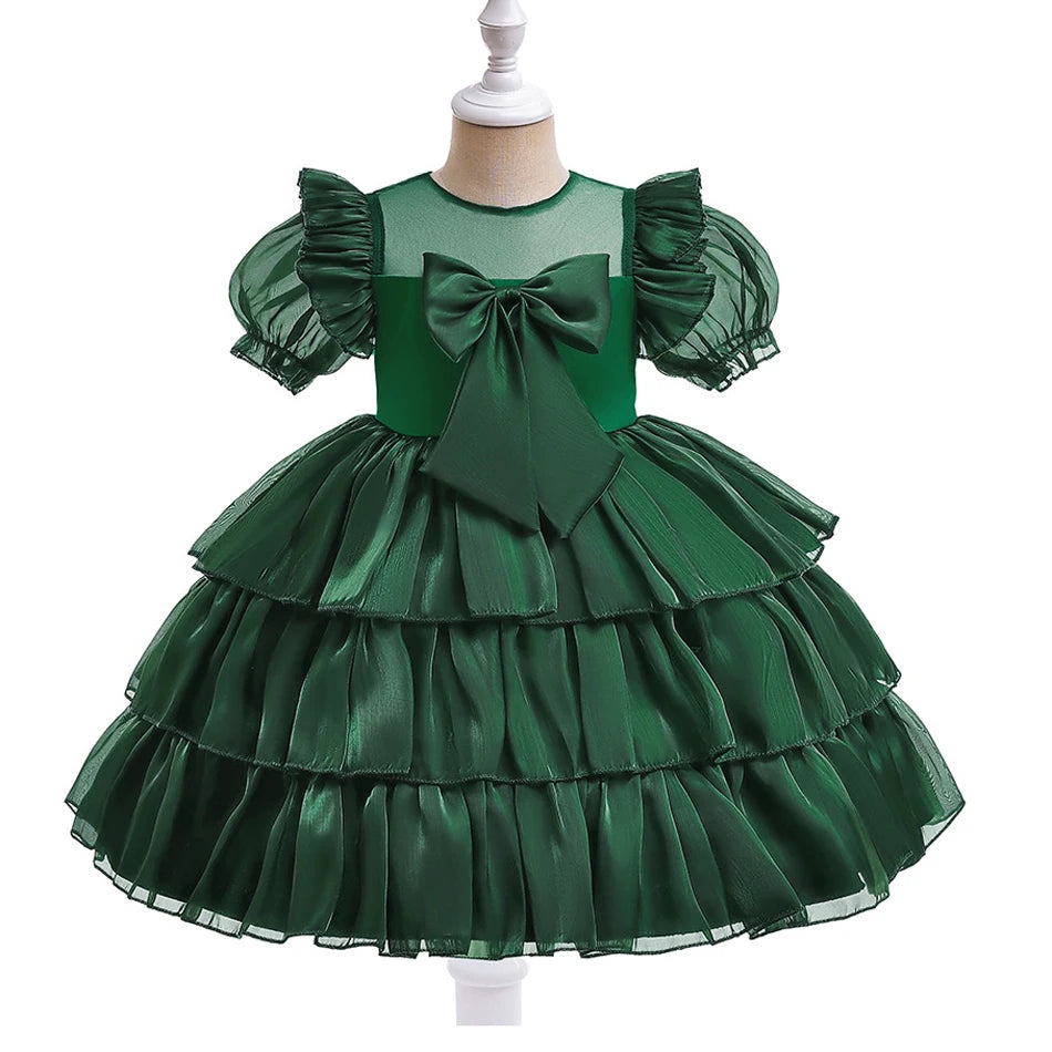 Holiday Ruffle Bow Dress