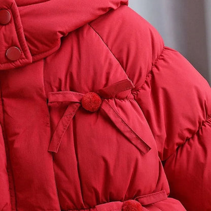 Cherry Bow Puff Coat