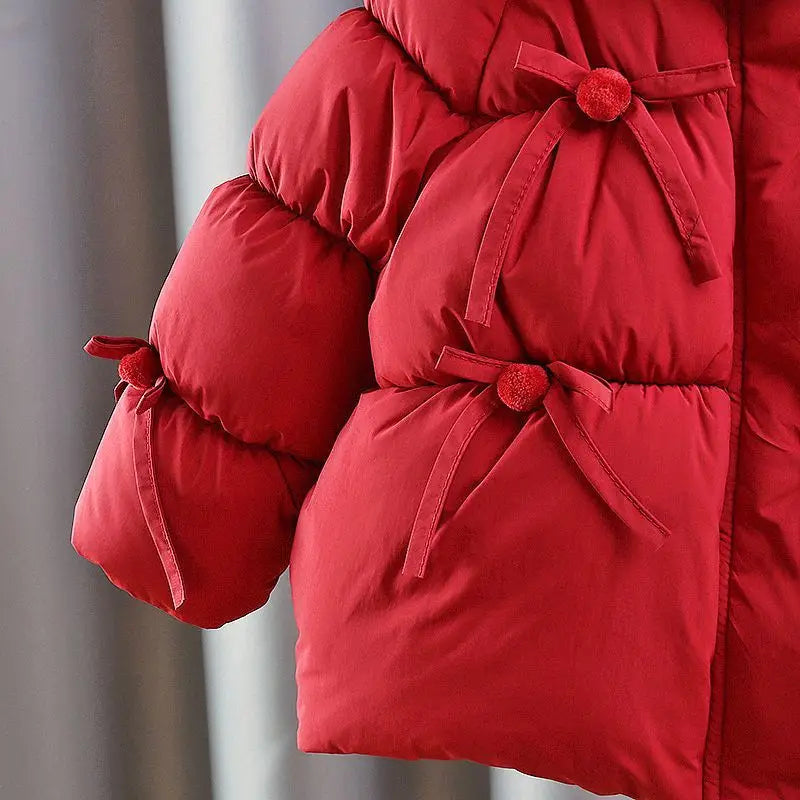 Cherry Bow Puff Coat