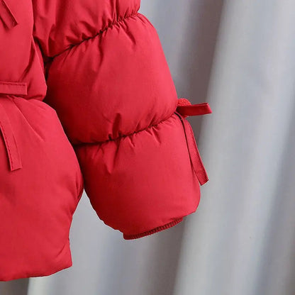 Cherry Bow Puff Coat