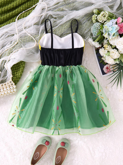 Green Princess Girls’ Dress