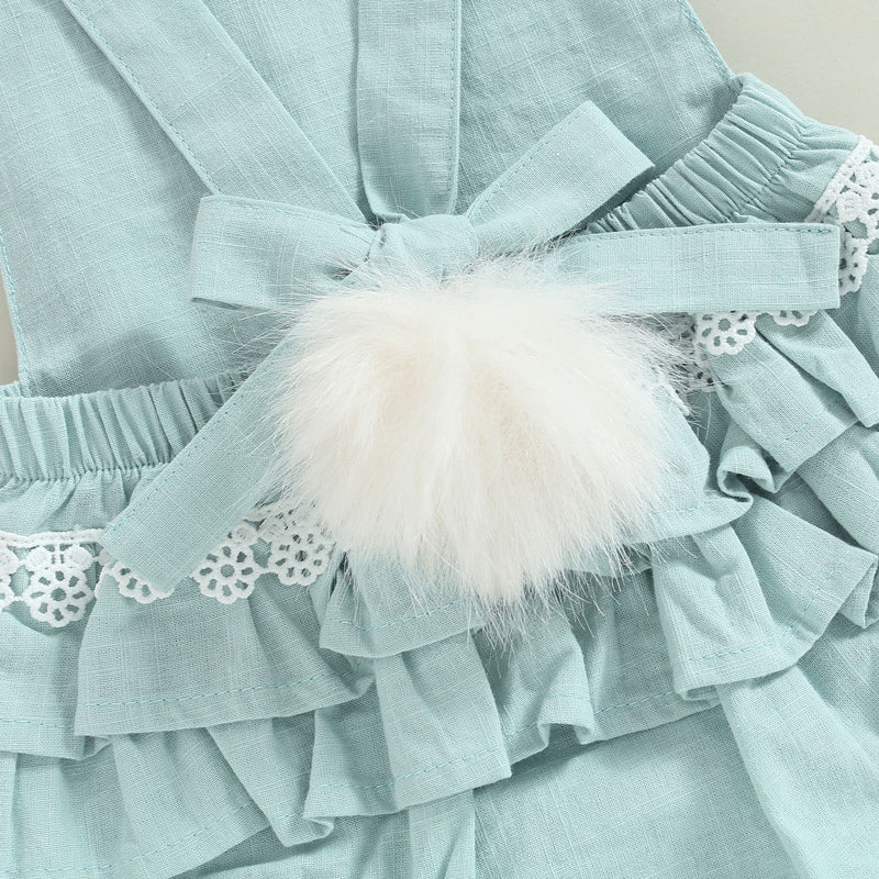 Baby Bunny Romper Set with Bonnet – Soft Blue