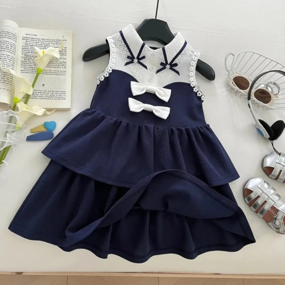 Navy & White Princess Dress