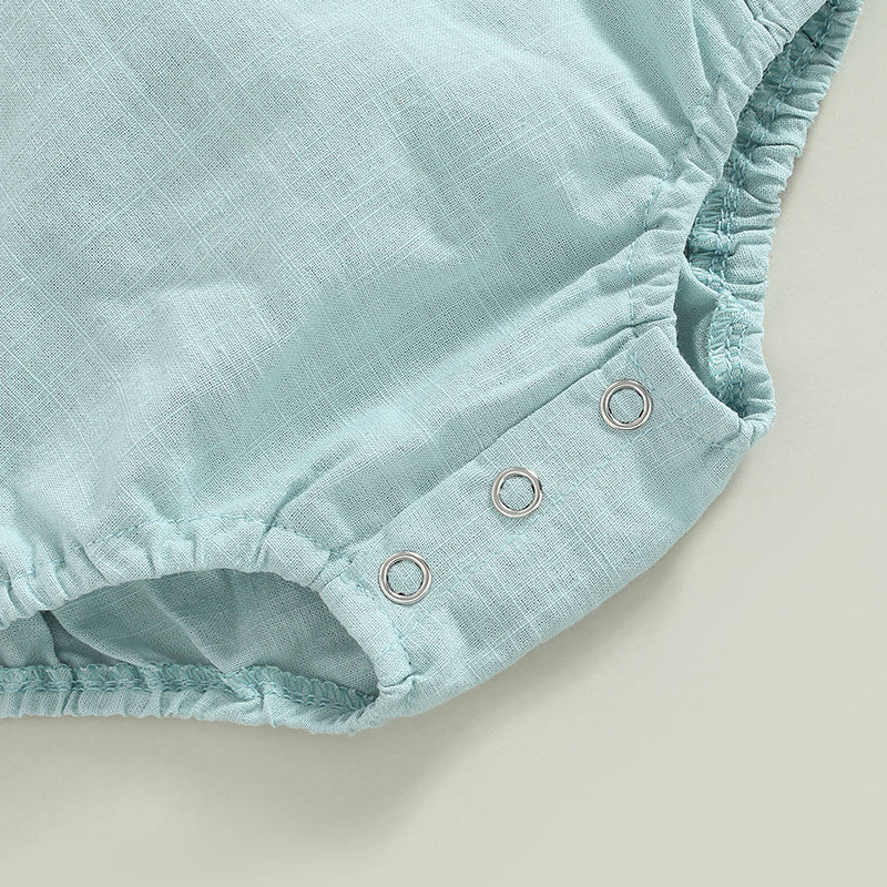 Baby Bunny Romper Set with Bonnet – Soft Blue