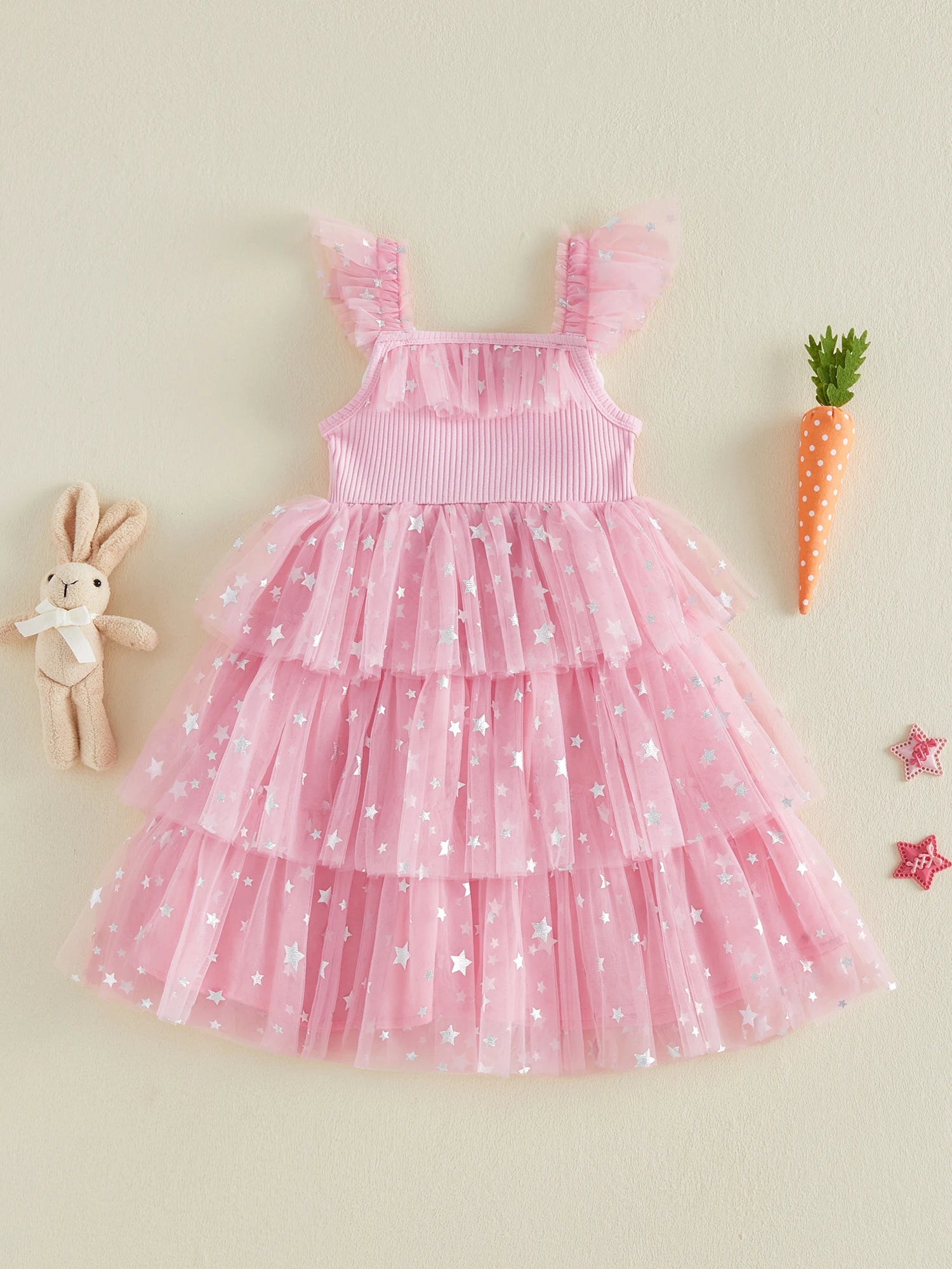 Girls’ Dress Bunny Princess Pink Tulle Dress