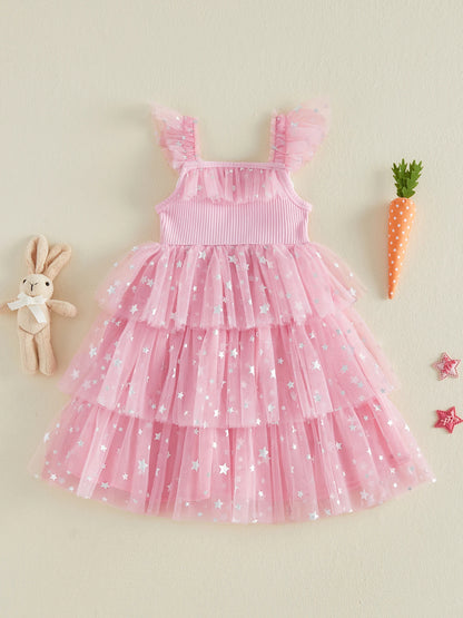 Girls’ Dress Bunny Princess Pink Tulle Dress