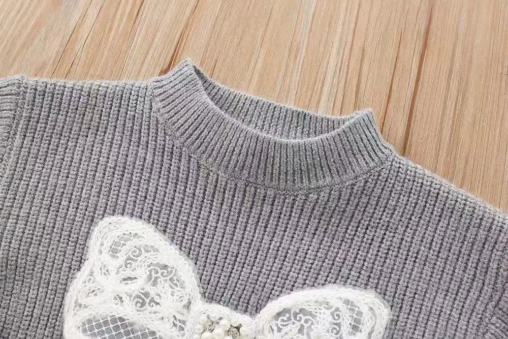 Glitzer-Schleifen-Strickset für Mädchen