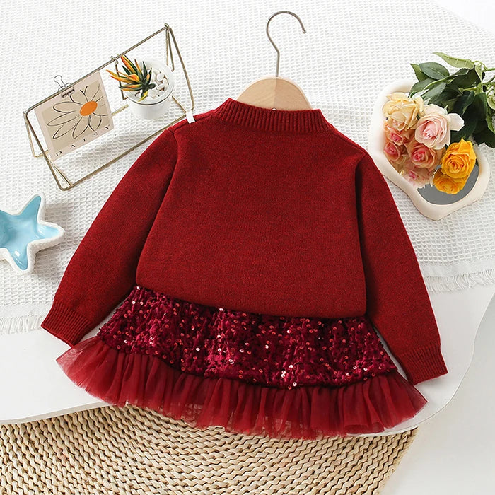 Set lavorato a maglia scintillante per le feste per ragazze