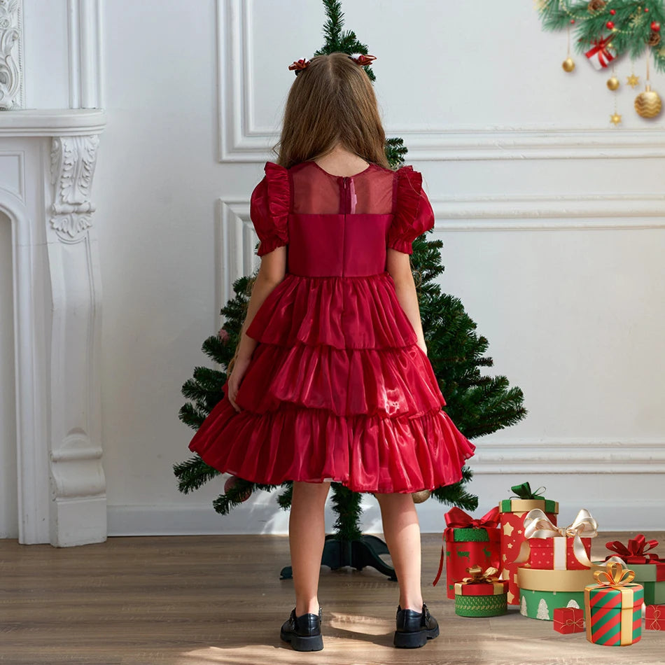 Holiday Ruffle Bow Dress